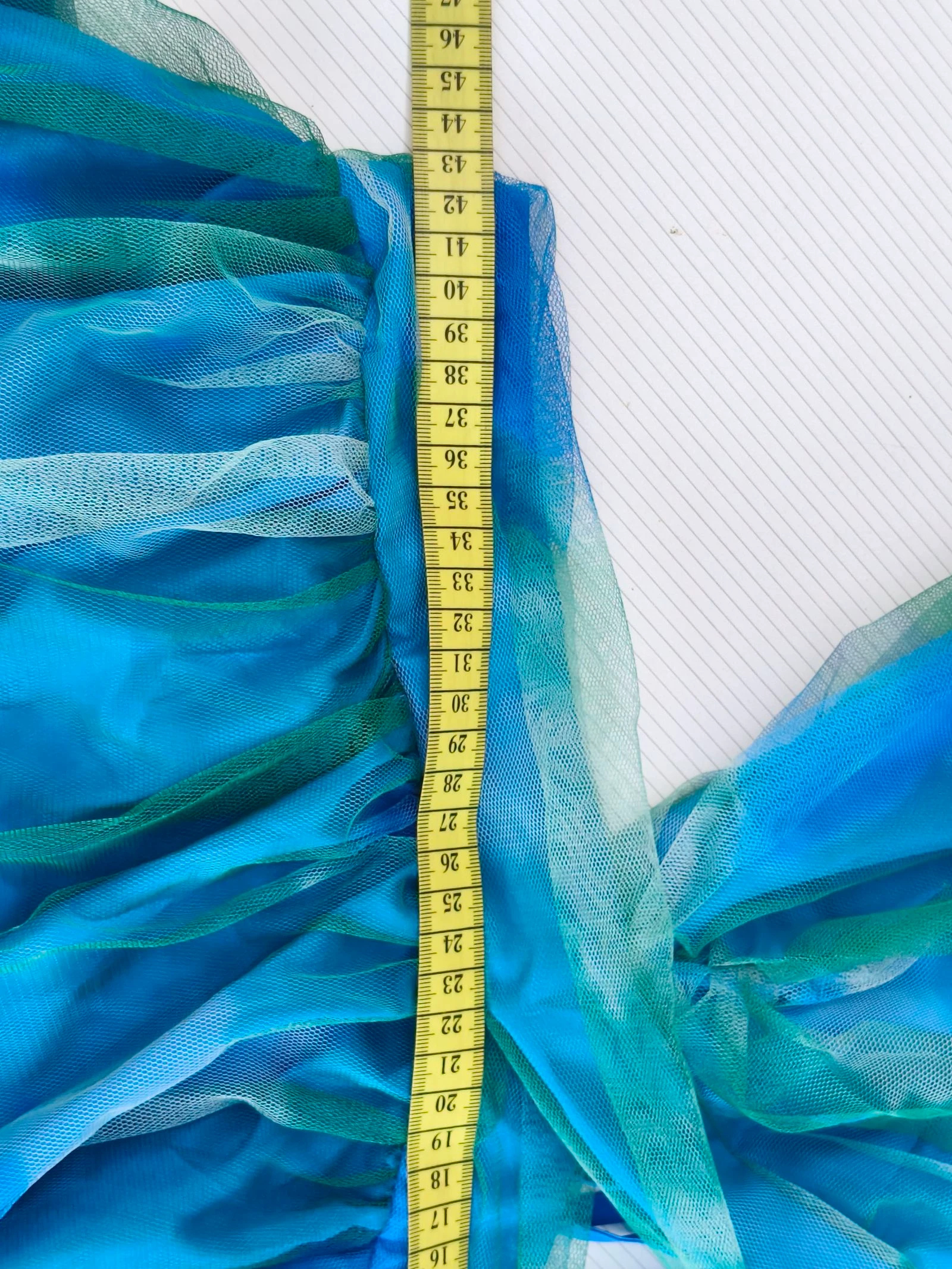 Vestido largo tule azul turquesa cut out – photo 9